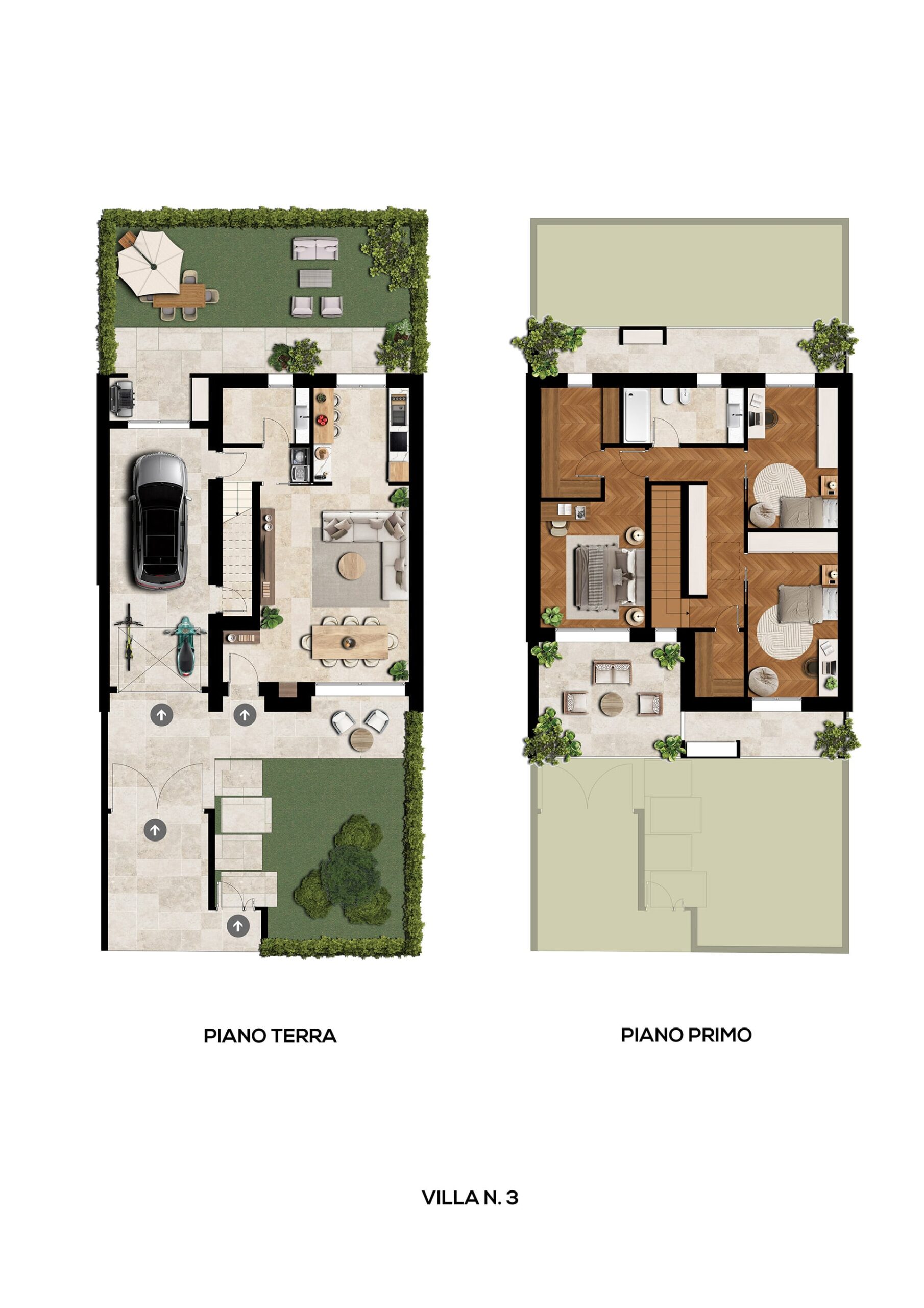 Pianta CAD della villa #3 del cantiere di via Meucci