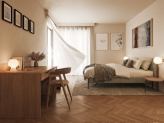 Render camera matrimoniale per villette del cantiere Villa Meucci