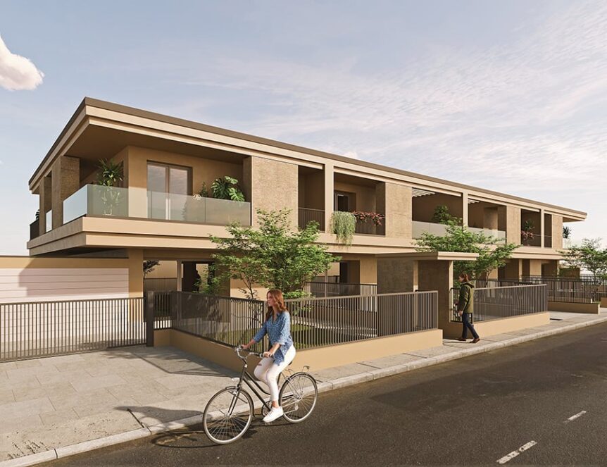 Render esterno per villette del cantiere Villa Meucci