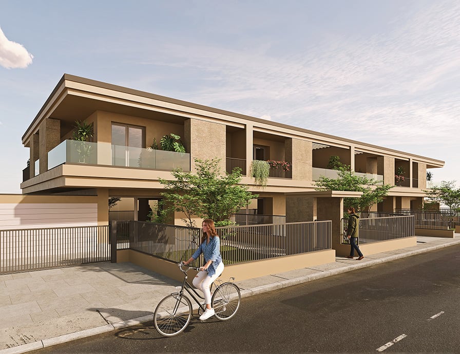 Render esterno per villette del cantiere Villa Meucci