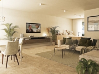 Render salotto per villette del cantiere Villa Meucci
